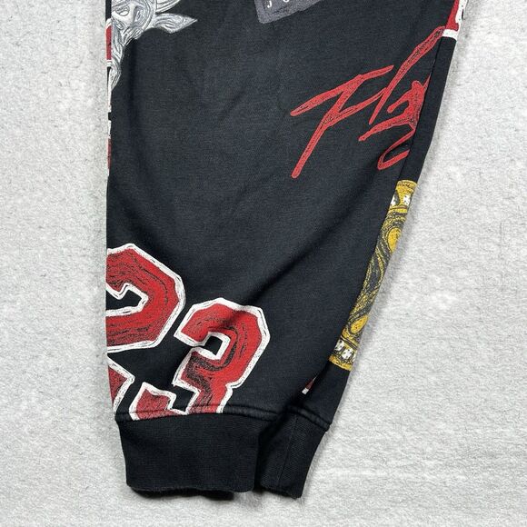 Jordan Brooklyn Fleece All Over Print Joggers Pants Mens 3XL Black Sweatpants - Picture 6 of 15